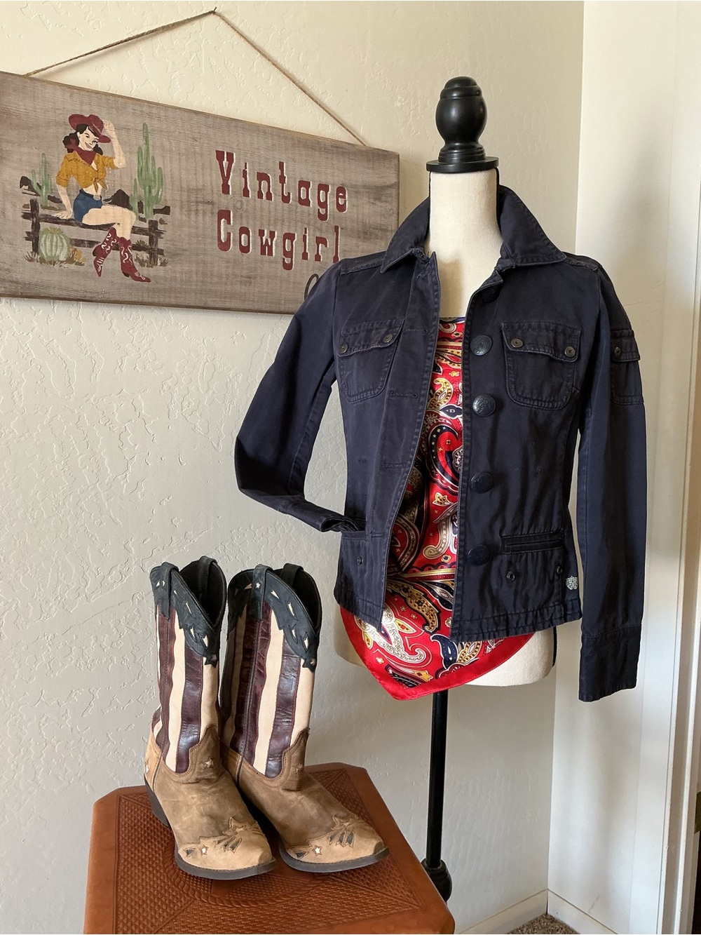 J. Crew Navy Utility Jacket with Button Front